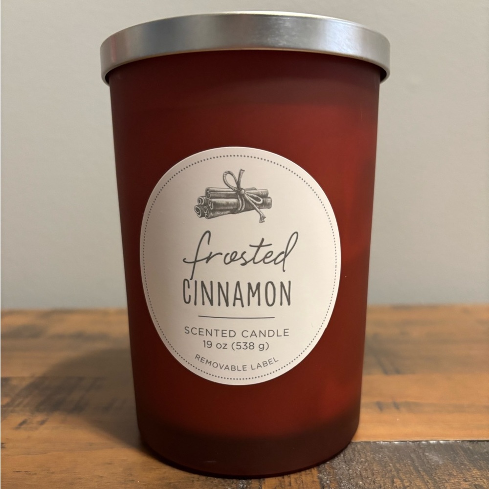 HD Designs Frosted Cinnamon Candle Jar. Brand New